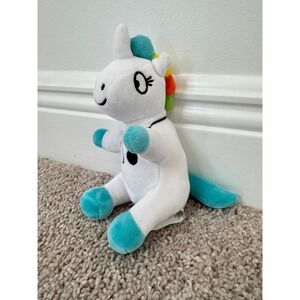 Open The Joy Rainbow Unicorn Doctor Stethoscope Plush White Teal 8 Inch Soft Toy